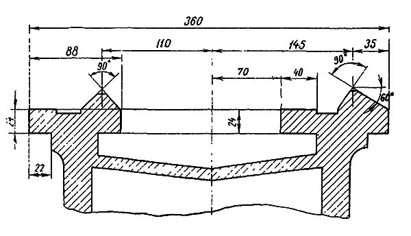Профіль направляючих станини токарного верстата 1617 Профіль направляючих станини токарного верстата 1617